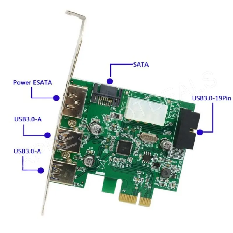 PCI Express PCI-E USB 3,0+ адаптер eSATA 3,0