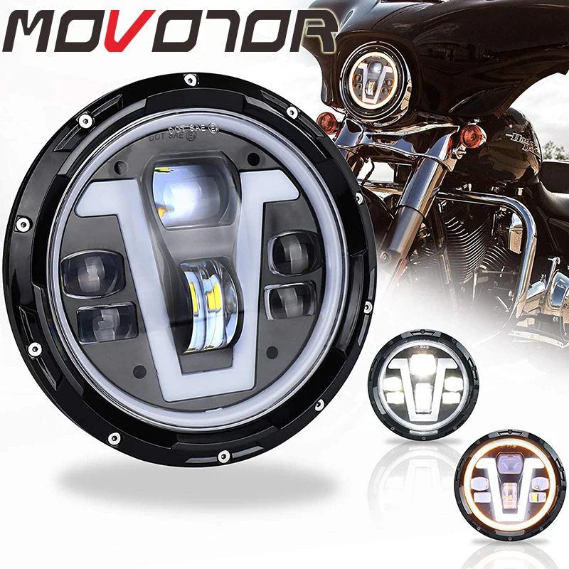  7 Inch Motorcycle LED Headlight 50W 12V Round Led Spotlight for Harley Davidson Light For Honda CB4 - 33019976302