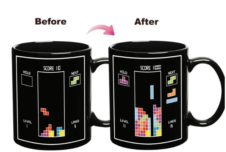 Небо и земля Mark Cup Tetris тепловое изменение цвета кружки