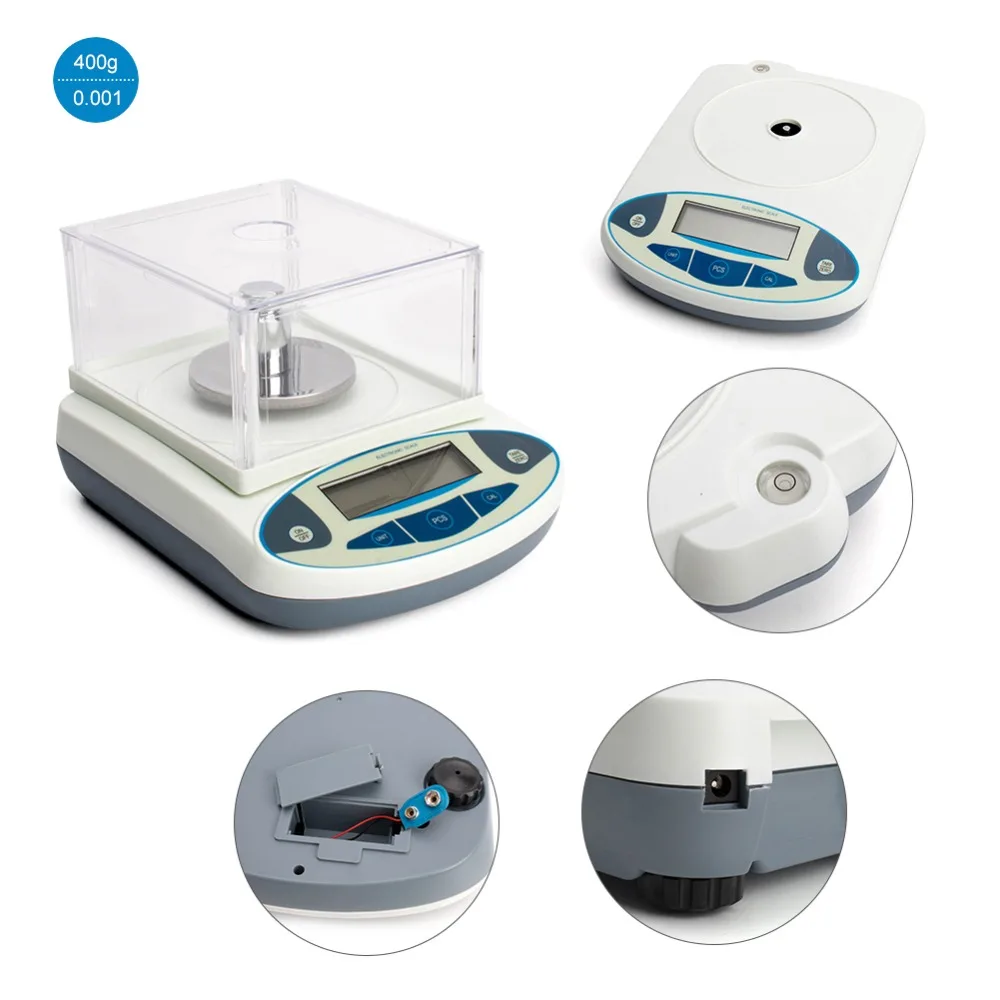 0.001G Precision Balance Jewelry Weighing Balance With Back Lit Lcd Display Analytical Balance Scale Black