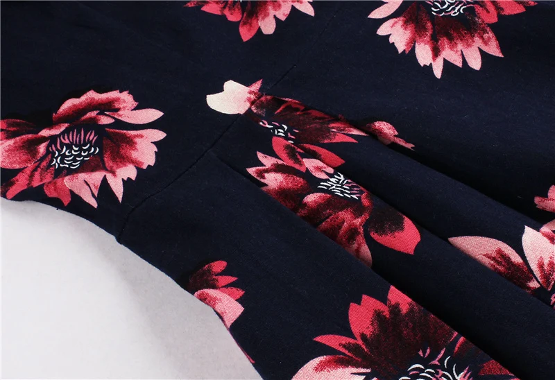 Kostlish Brand 2017 New Summer Dress Women Short Sleeve Slim 50s 60s Vintage Dress Elegant Print Swing Rockabilly Party Dresses (14)