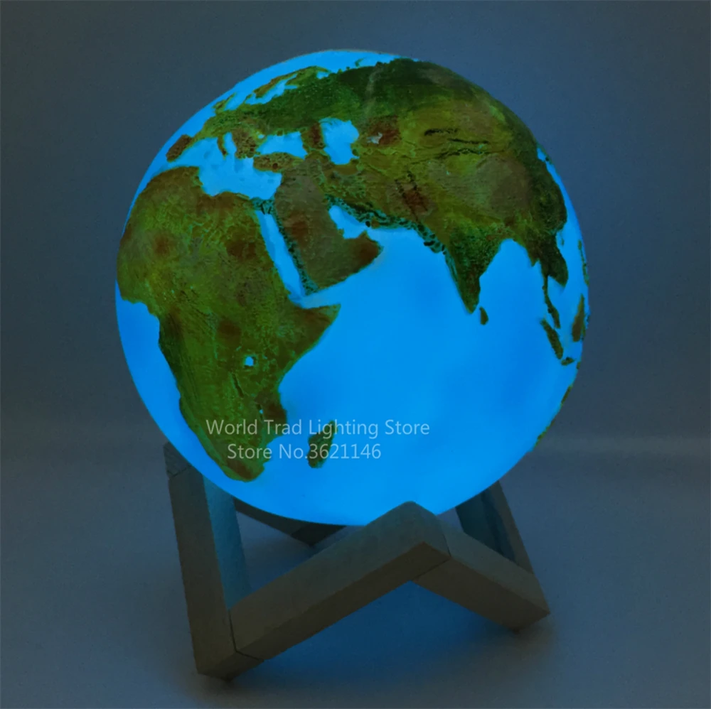 Fejlfri fe Tilladelse novelty 3D Print Earth Globe Light Baby Led Night Light Rechargeable Glow  Earth Lamp Decorative Children Lamp New Year Gift 2023