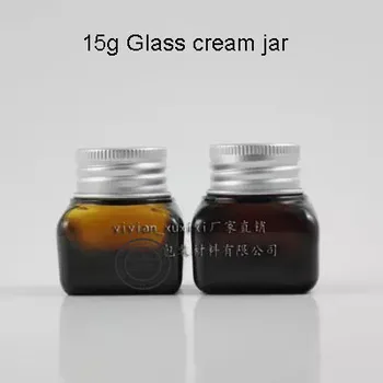 

20pcs/lot 15g Small Empty Cosmetic Refillable Bottles Glass Eyeshadow Makeup Face Cream Jar Pot Container Bottle
