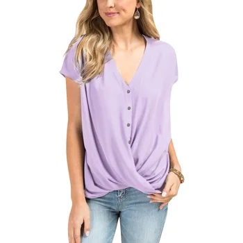 

2019 Summer Women White Chiffon Shirts Casual Loose V-Neck Short Sleeve Shirt Elegant Women Office Blouse Ladies Streetwear Tops
