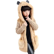 2017 Filles Hiver manteau en fausse fourrure Vestes Filles Vêtements Enfants Vêtements épaissir enfants survêtement veste Chaud 4 6 8 10 12 Ans