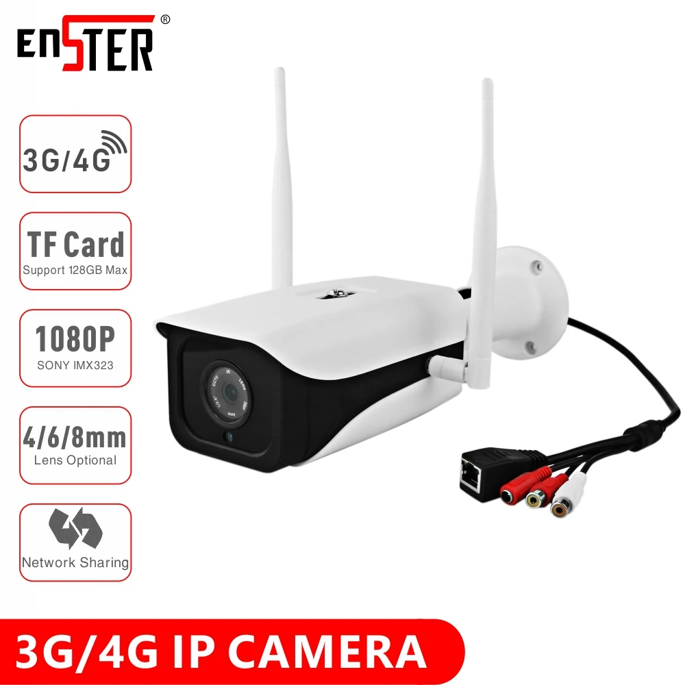 

ENSTER водонепроницаемый IP66 Full HD 1080P 4G Аудио встроенный телефон IP-камера с поддержкой 64 Гб памяти слот для SIM-карты