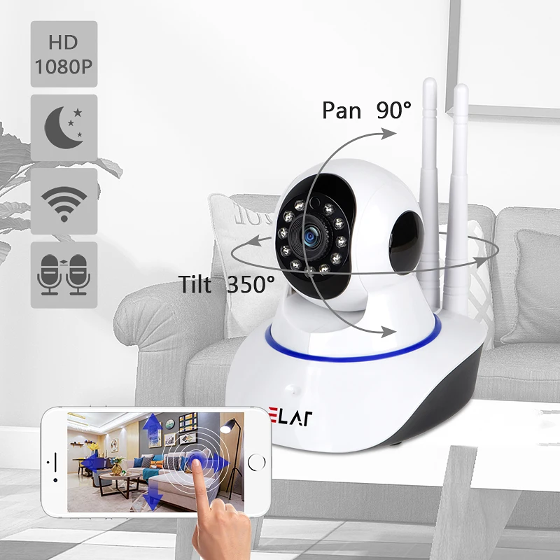 

ELAF 1080P Full HD Wireless IP Camera Baby Monitor Home Security Surveillance Network Night Vision Motion Detection Alarm Camera