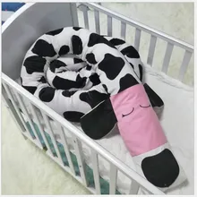 200 см детские мягкие бортики для кровати черно-белая собака Детская кроватка ограждение для кровати бампер Защитная Подушка антикраш бар