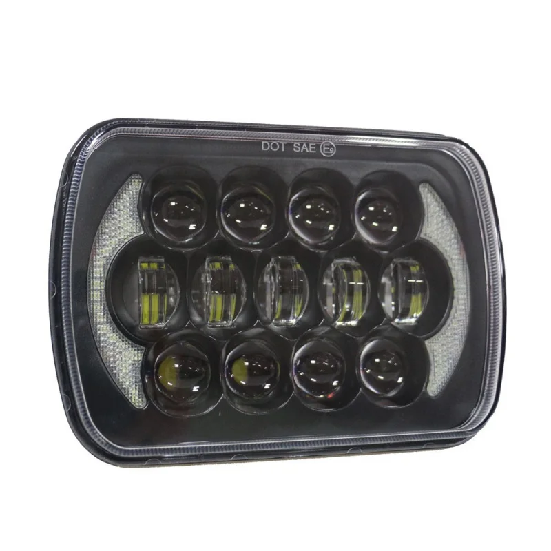 105W 5''x7' 6x7 inch Osram High Low Beam Led Headlights for Jeep Wrangler YJ Cherokee XJ H6054 H5054 H6054LL 69822 6052 6053 with Angel Eyes DRL (Black Pair) (3)