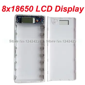 

2020 New 18650 Battery Charger Box 8X18650 DIY Power Bank Casing box with LCD display mobile power supply shell diy cell box