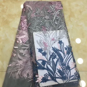 

New Beautiful flower french lace nigerian wedding dress wholesale african tulle net laces fabrics dubai for party