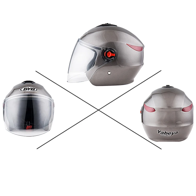BYB Открытый мотоциклетный шлем анти-туман прозрачные линзы гоночный шлем для мотокросса мото велосипед безопасности половина шлем для мужчин и женщин Открытый - Цвет: 709G