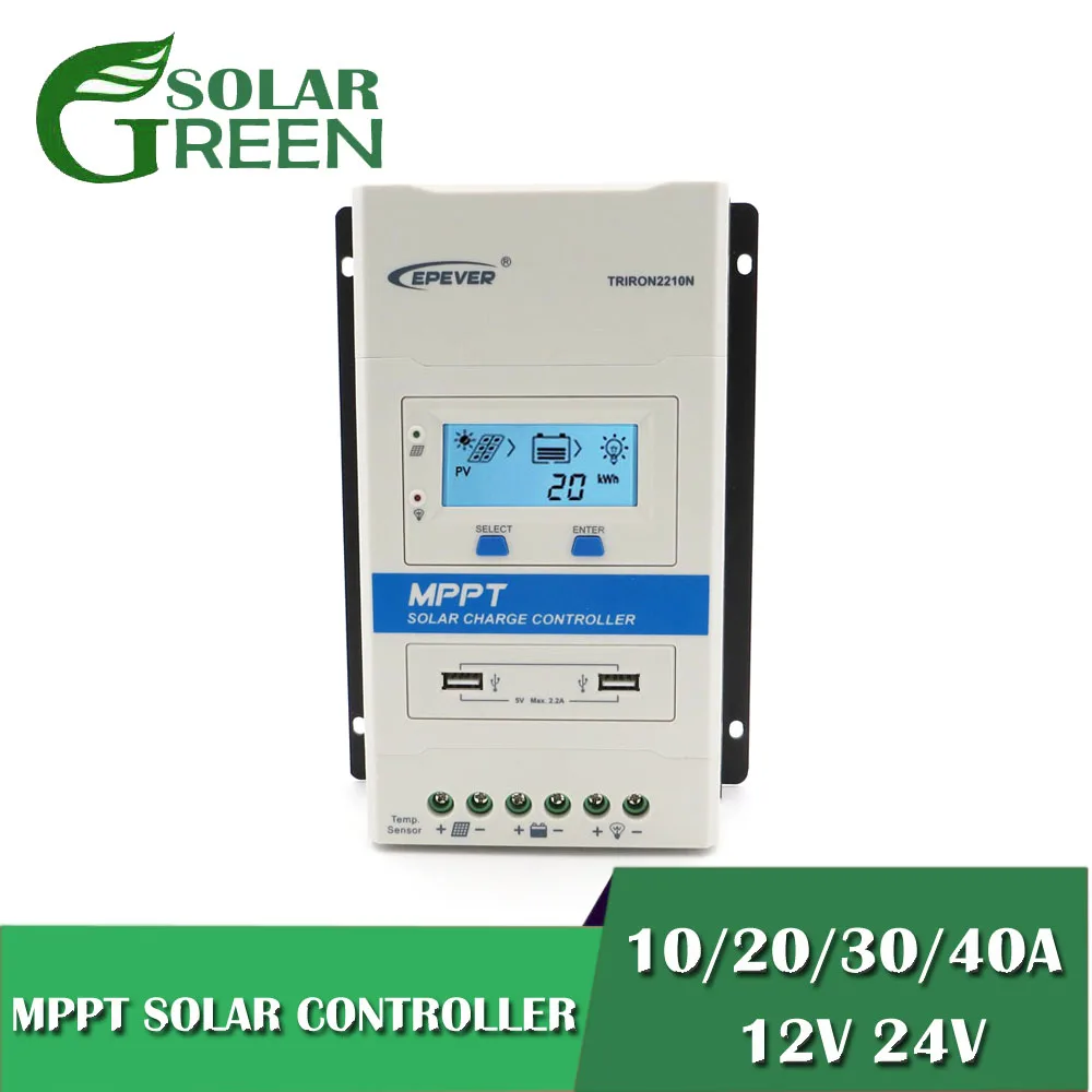 

MPPT 40A/30A/20A/10A Modular-Designed Solar Charge and Discharge Controller 12V 24V DS1 and USB Module Dual 5V