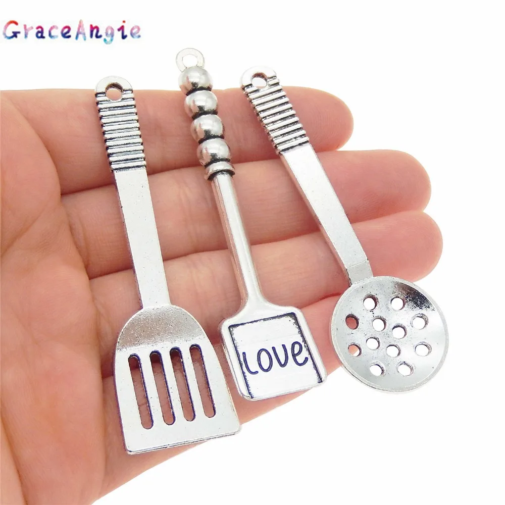 

Mix Ancient silver Spatula charms Cook Tool ladle Charms Necklace Accessories Tableware Cookware Alloy Charms Pendants Jewelry