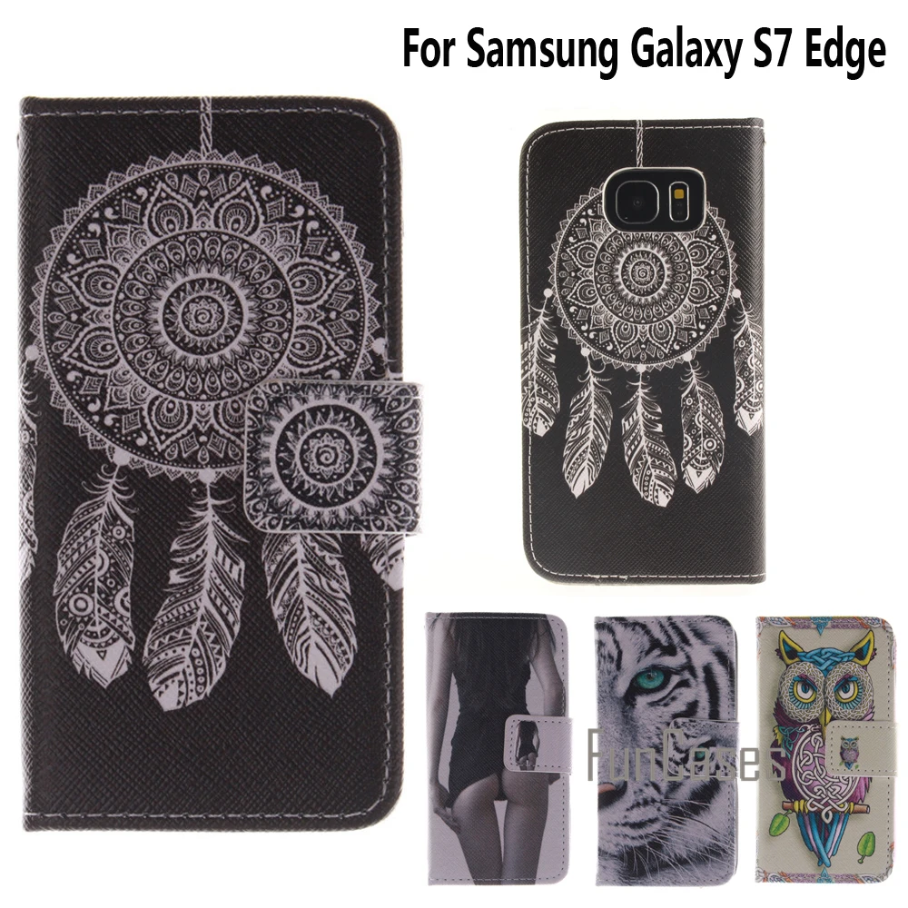 Чехол-бумажник чехол для fundas samsung Galaxy S7 Edge G9350 G935 coque 5 дюймов + держатель карт |