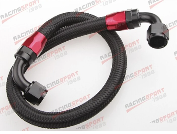 

53" 90D 10AN Nylon Braided Racing Performance Oil Fuel Coolant Line Hose Assembly