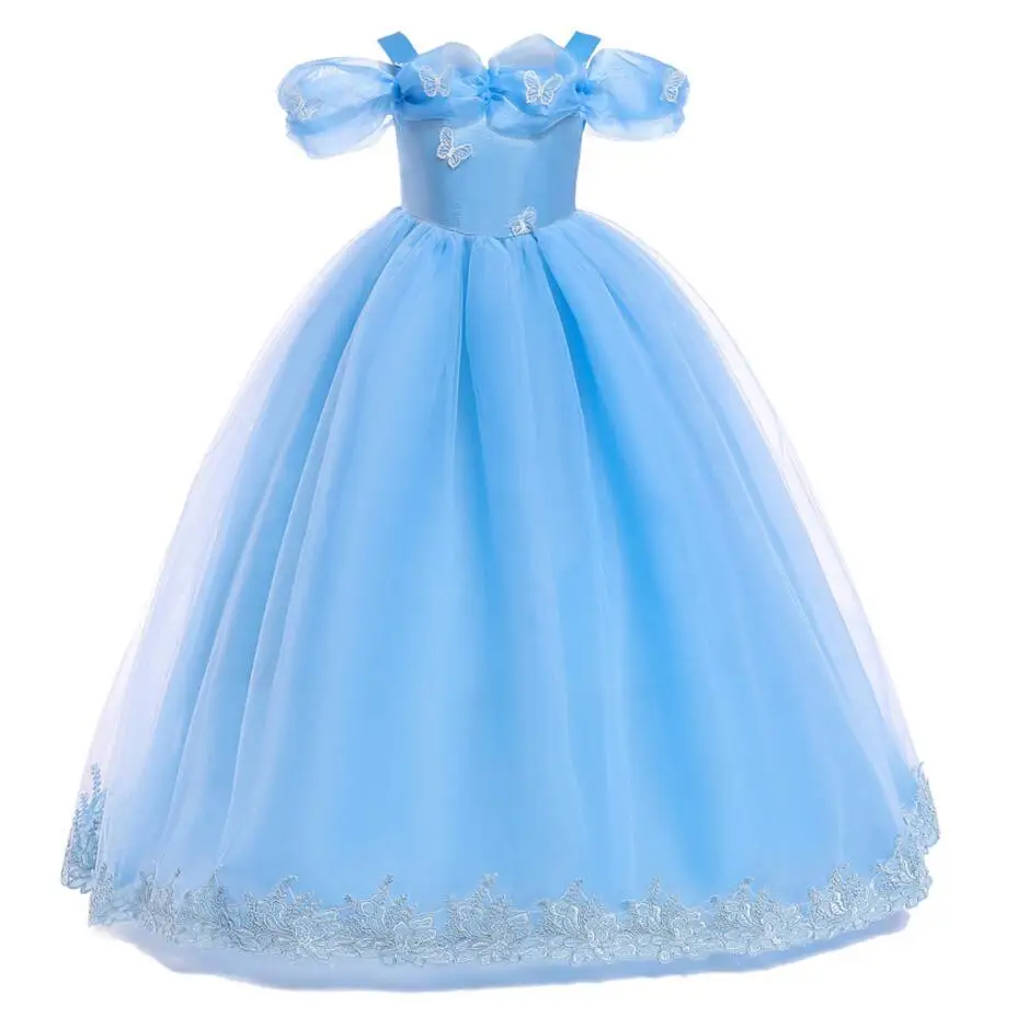 New Cinderella Children Princess Sofia Dress For Party Wedding Mesh Kids Costume girls dresses for Wedding Birthday Party