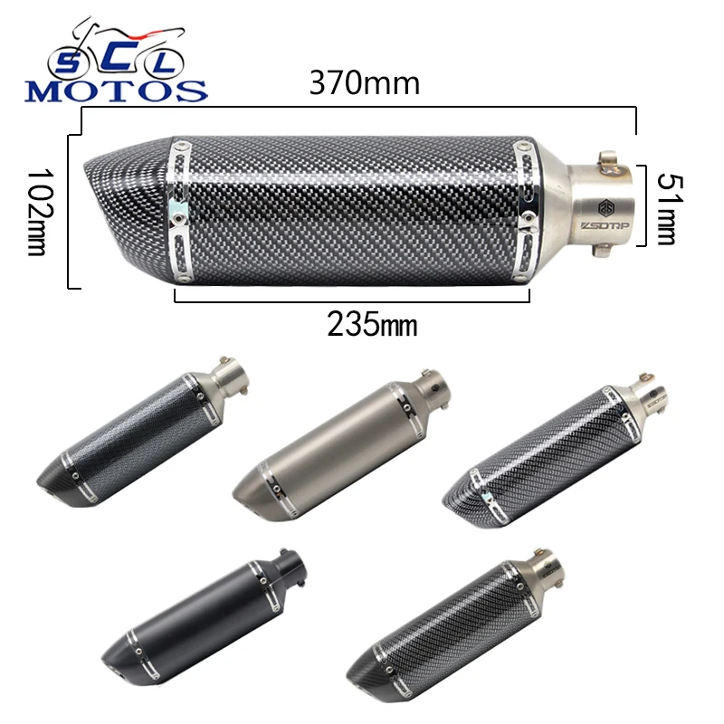 

Sclmotos -51mm Motorcycle Scooter ATV Akrapovic Exhaust Muffler Pipe with DB killer for CB400 MAX 400 BN600 CRF 250 L S1000XR