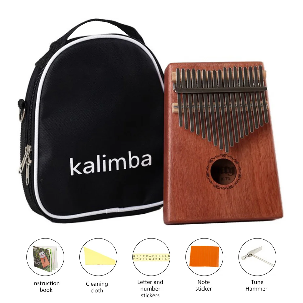 17 Keys Mahogany Wood Kalimba African Thumb Piano Finger Percussion