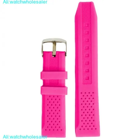 22mm Casual Hot Pink Silicone Jelly Rubber Ladies Watch Band Straps WB1051R22JB