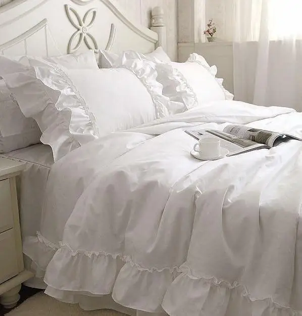 3 Piece Pleated Ruffled Soft Comforter Set w// Pillow Shams All Sizes Bedding