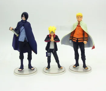

3pcs/set Anime Naruto Shippden Figure Naruto Uzumaki Boruto Uchiha Sasuke PVC Action Figure Collection Model Toy 8-12cm
