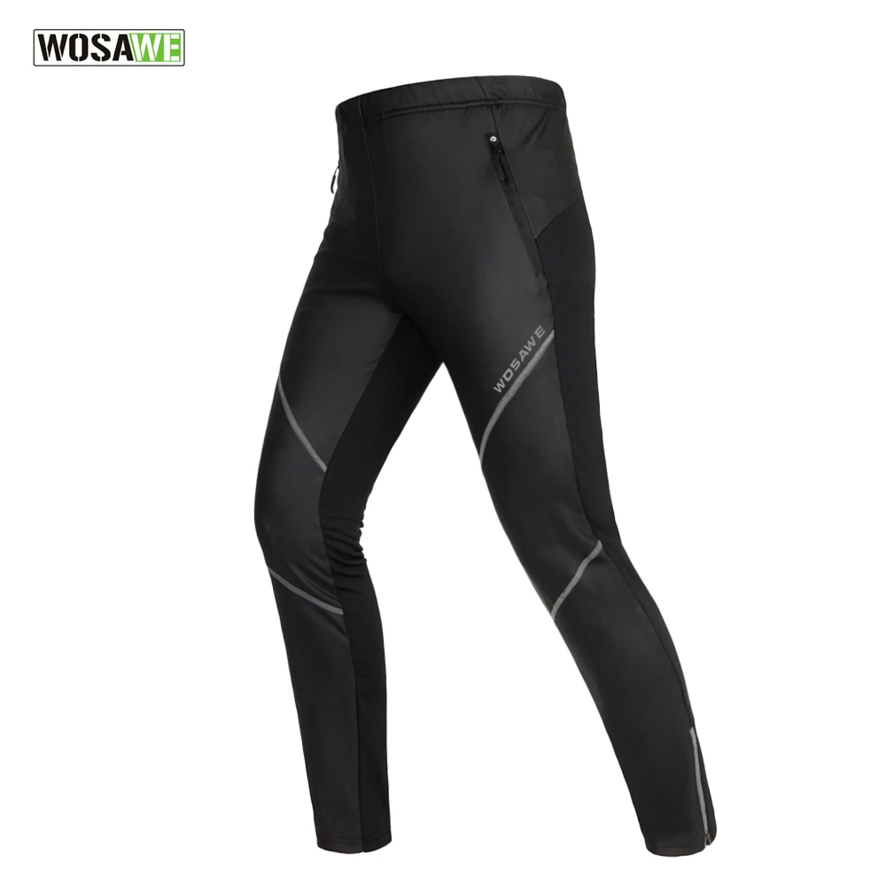 WOSAWE Lã Térmica Inverno Ciclismo Calças Impermeáveis À Prova de Vento Ciclo de MTB Road Bike calças Justas & Calças Dos Homens de Bicicleta Calças Roupas
