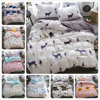 

Nordic Style Duvet Cover Sheet Quilt Comforter Pillow Case Bedding Set 3pcs 4pcs Bed Linen Kids Child Soft Cotton 1.35/1.5/1.8 m