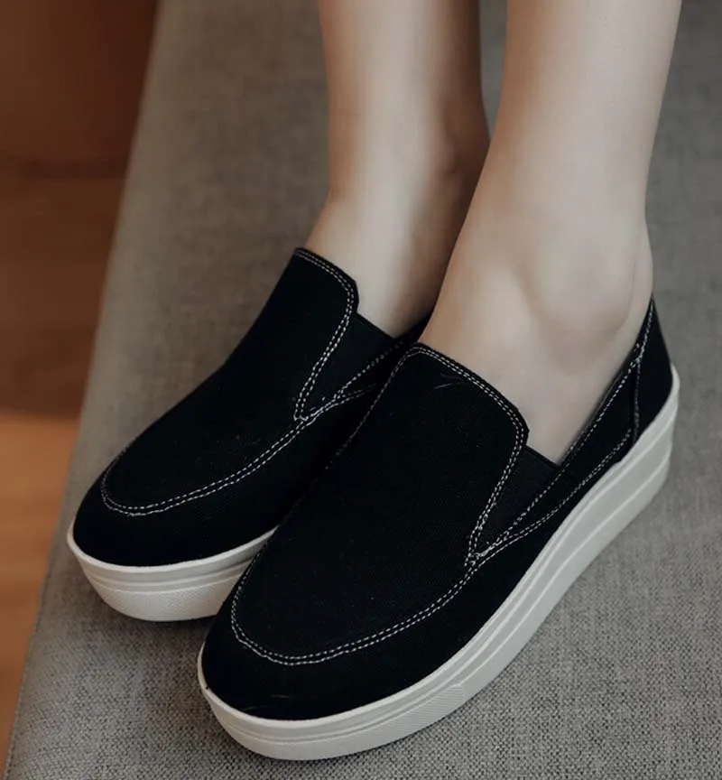 

new size 34-39 full women Loafers flat shoes slip on ladies casual shoes platform flats shoes women round toe Autumn