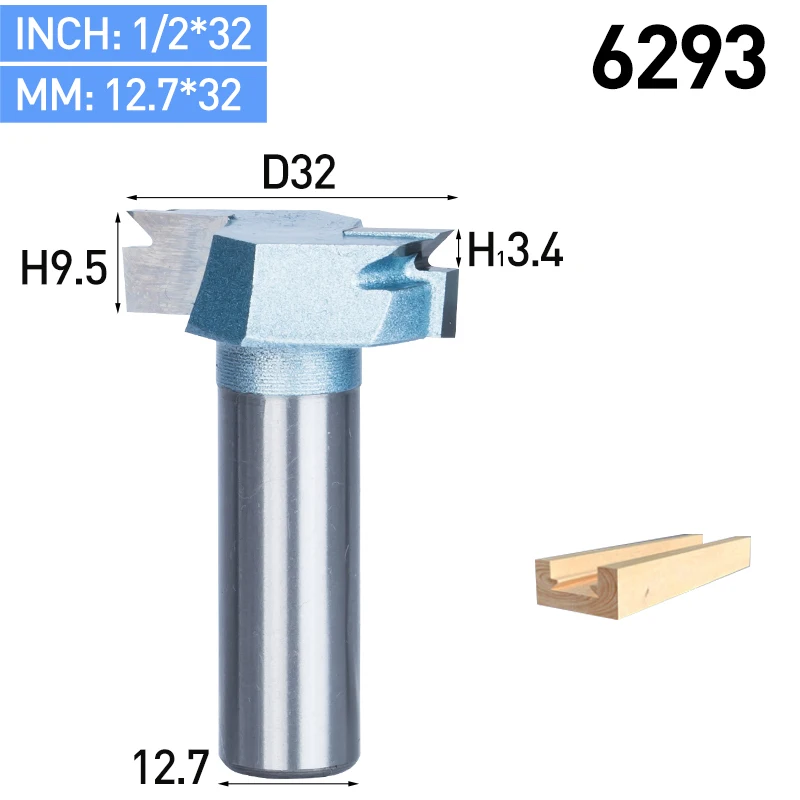 HUHAO 1 шт. 1/" хвостовик фреза для нарезания пазов типа «Ласточкин хвост» промышленный класс 2 фрезы Фрезы для деревообработки инструмент Фрезы - Длина режущей кромки: 6293