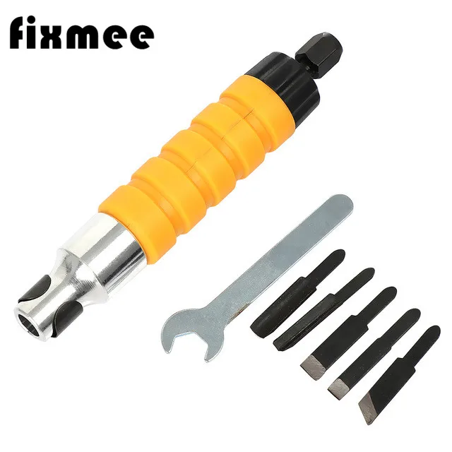 

1 Set Electric Wood Chisel Carving Wood Tools Set Metal Hammer Chuck Attachment Woodworking Chisels For Drill Flexible Shaft