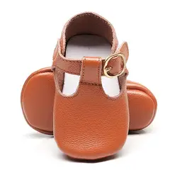 Натуральная кожа Т-бар Мэри Джейн детская обувь для девочек младенцев маленьких принцессы балетки новорожденных кроватки обувь на мягкой