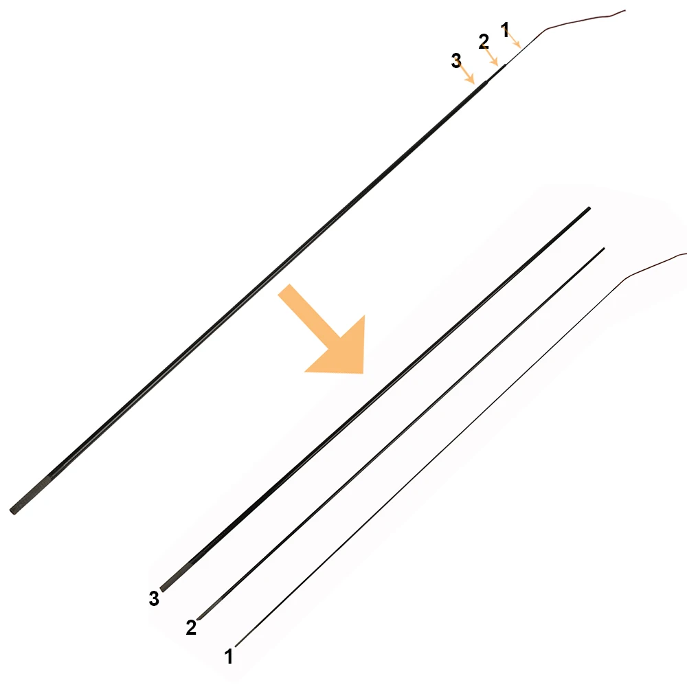

Carp fishing rod front 3 sections 3 tips of hand rod