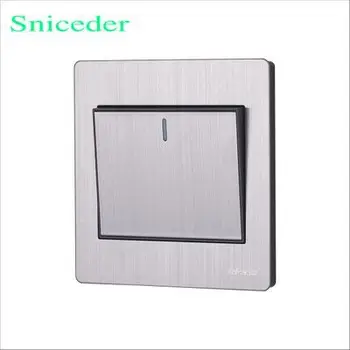 

86 type wall switch panel stainless steel wire drawing 1gang 2 way double control button switch