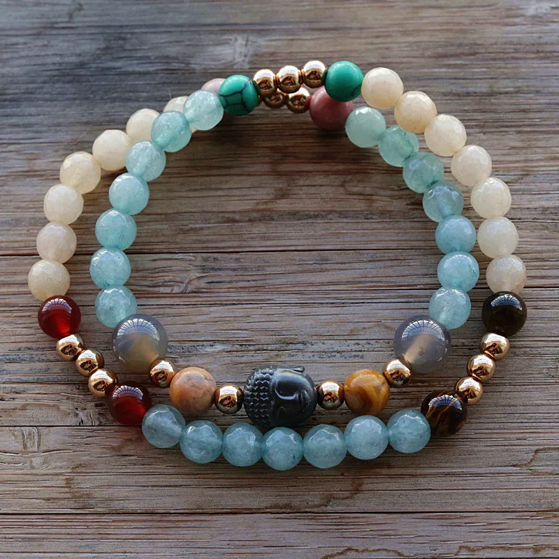 Natural stone bracelet & Hematite Buddha Bracelets for women jewelryin