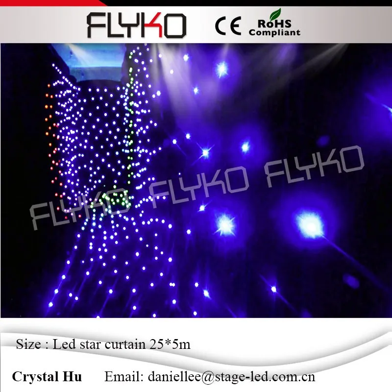 

Best suppliers soft SD controller DMX function 5M*25M led star curtain led wedding star cloth with Remote control