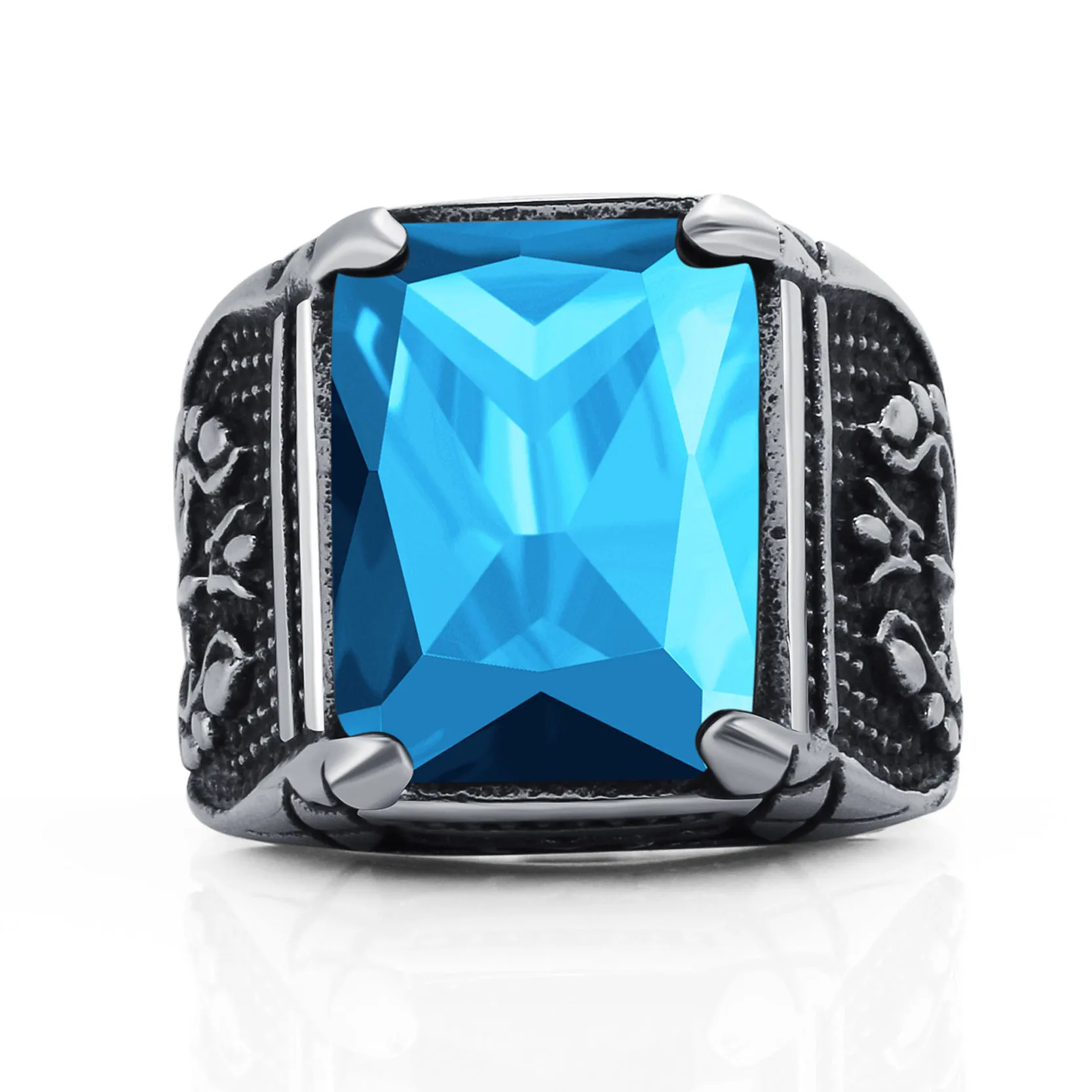Jiayiqi Винтаж CZ камень мужские кольца в стиле панк кольцо из нержавеющей стали 316L для мужчин ювелирные изделия Высокое качество Мужские кольца с кристаллами - Цвет основного камня: Style 2