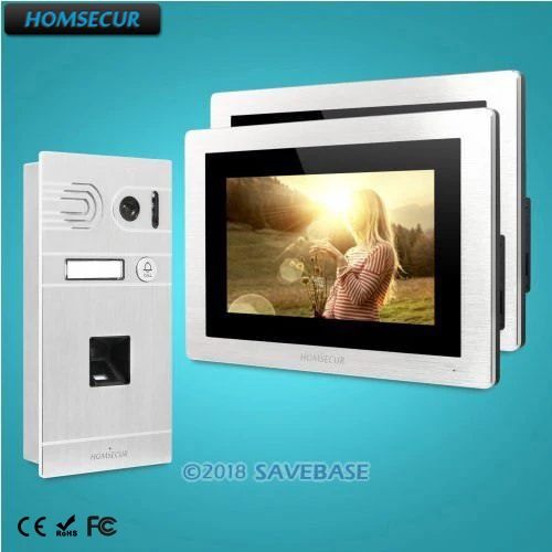 HOMSECUR 7\ Wired Video Door Entry Security Intercom+Silver Camera for Apartment BC061-S +BM714-S