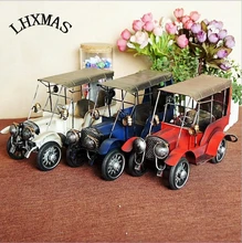 Metal antigo carro estatueta vintage veículo modelo de carro artesanato presente para decoração casa 3 cores e368
