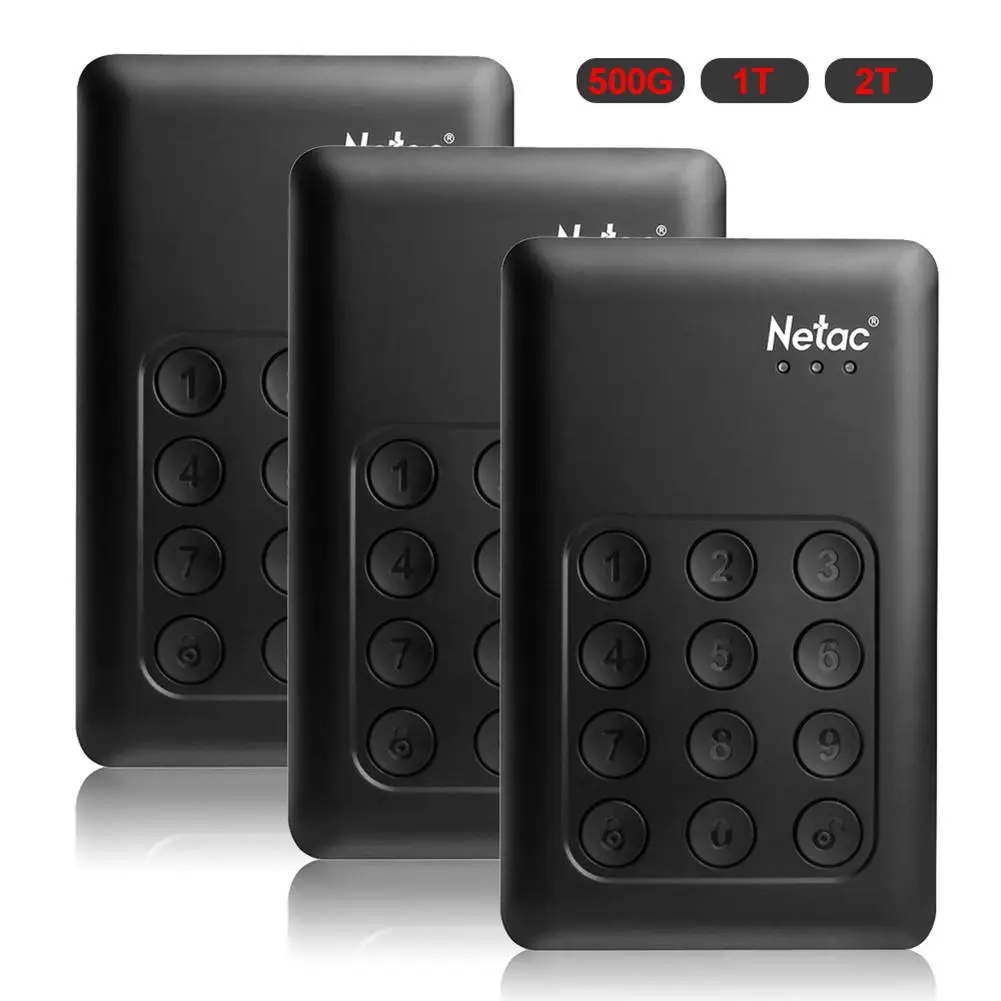 

Netac K588 USB 3.0 AES 256-bit Hardware Encryption Portable HDD with Keypad Lock