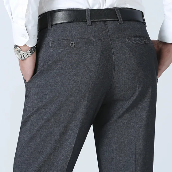 TANG, повседневные Прямые брюки, костюм, брюки для мужчин, Pantalon Hombre, высокое качество, модные летние мужские брюки, Классические деловые брюки - Цвет: dark gray