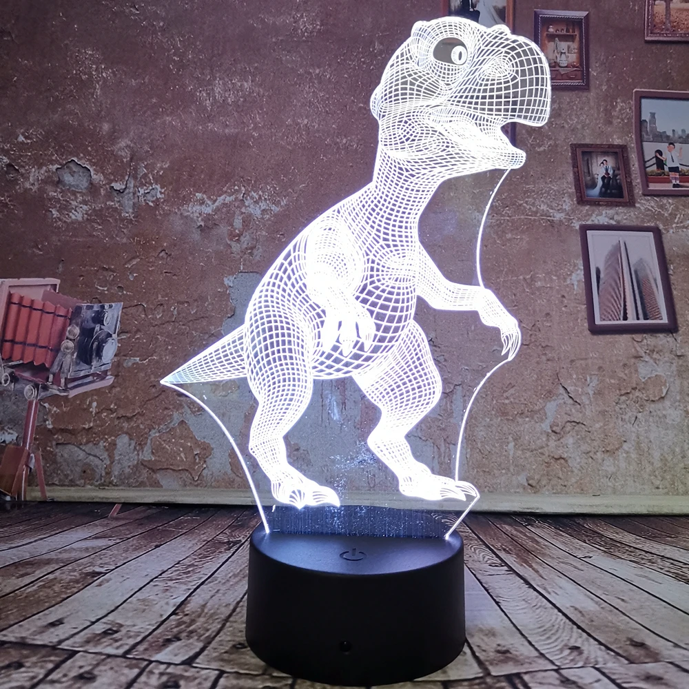 

New Cute 3D LED Lamp Night Light Dinosaur Touch 7 Auto Color Gradient USB Boy Kid Toy Light Bedroom Lamp Xmas Party Decor Gifts