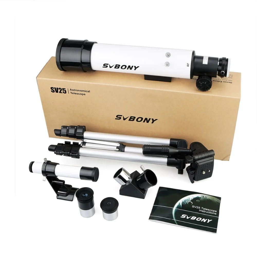 

SVBONY SV25 Telescope 60/420mm Refractor Astronomy for Beginner School Kids with Mount Adapter Professional F9304