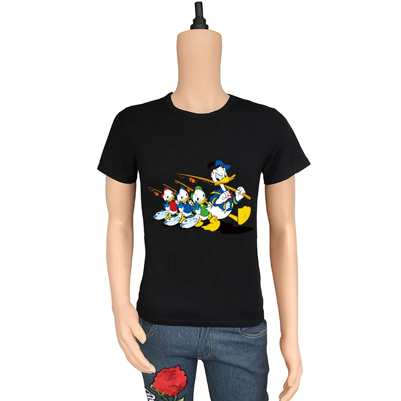 

True Reveler classic cartoon donald duck men short sleeve t shirt summer hip hop funny tops tee spoof cute duck men and women