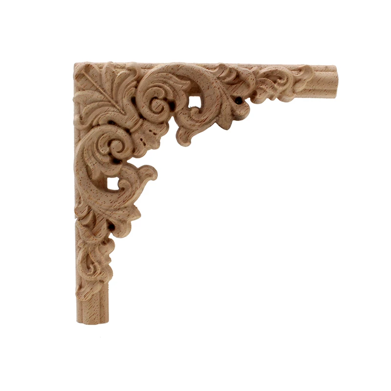 VZLX резьба по дереву резная деревянная аппликация европейская мебель ворота шкафа Цветок Винтаж Домашний декор украшения дома
