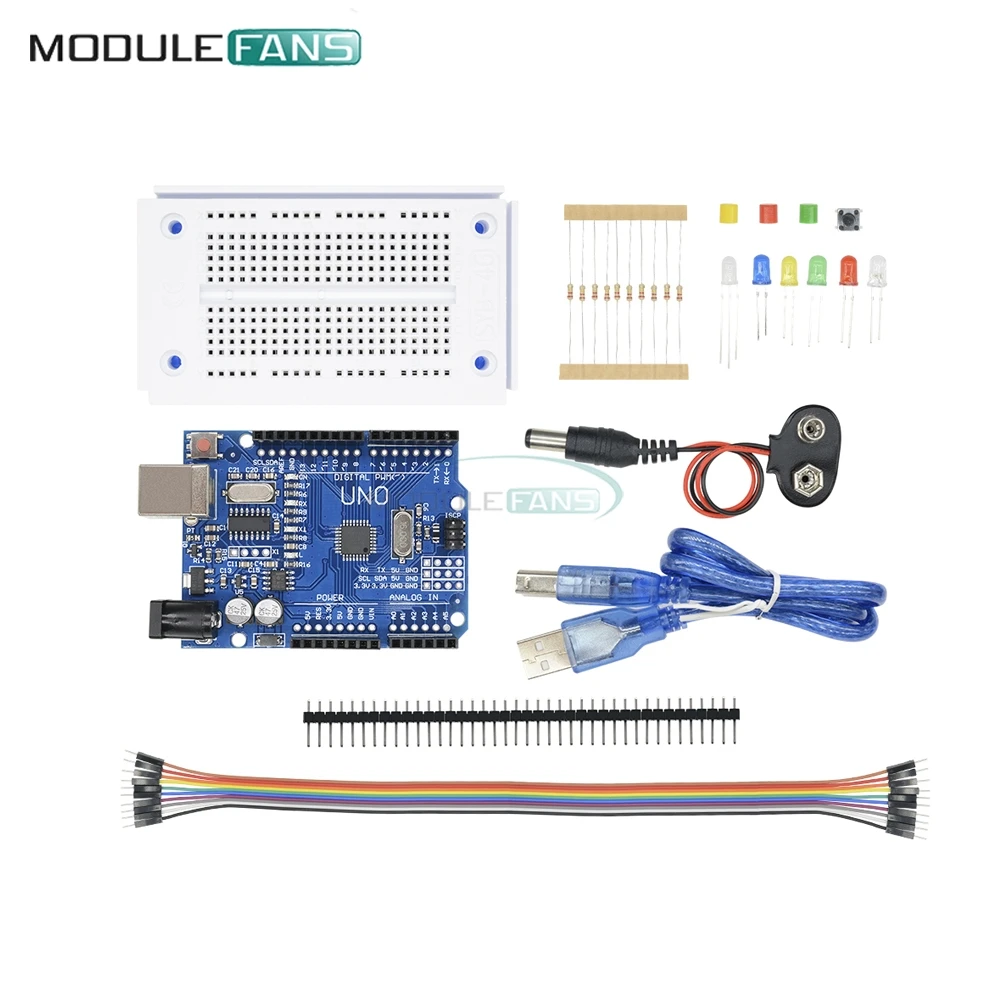 1 комплект Diy Электронные полные аксессуары стартовый набор 35 продуктов для Arduino Uno R3 электронный DIY комплект