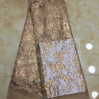 

French Mesh Lace Material 2019 Latest Style Net Lace Fabric Fashion Nigerian Embroidered Lace For Wedding