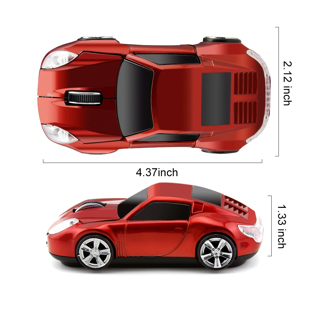 Мини Беспроводная Автомобильная компьютерная мышь 2,4 ГГц эргономичная оптическая мышь мультфильм 3D гоночный автомобиль 1600 dpi Usb ПК подарок мыши для ноутбука