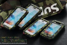 Роскошные доспехи антидетонационных Камуфляж металла алюминиевая Мобильный телефон сумка для iPhone 7 SE 4S 5 5C 5S 6 6 S Plus, закаленное стекло