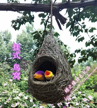 

Straw Plaited Article The Bird's Nest The Bird's Nest Hanging Hanging The Bird's Nest Garden Plants Scenery Birdie Decoration